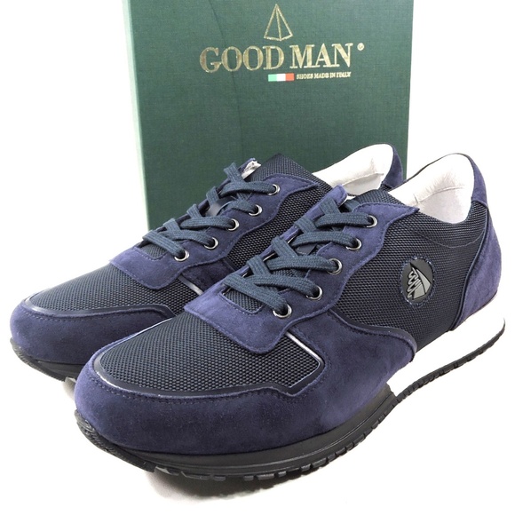 GOOD MAN ?? MEN\'S BLUE SUEDE & FABRIC COMFORT SNEAKERS main image 8